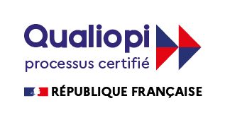 Logo de Qualiopi, signalant un processus certifié en France.